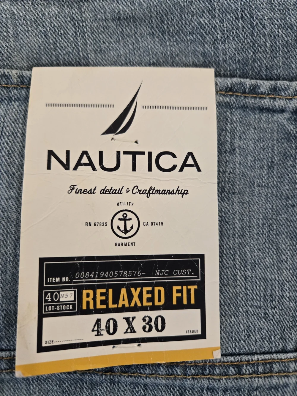Nautica Jeans Mens 40x30 Relaxed Fit Blue Denim Lot 2 Cotton Classic Identical